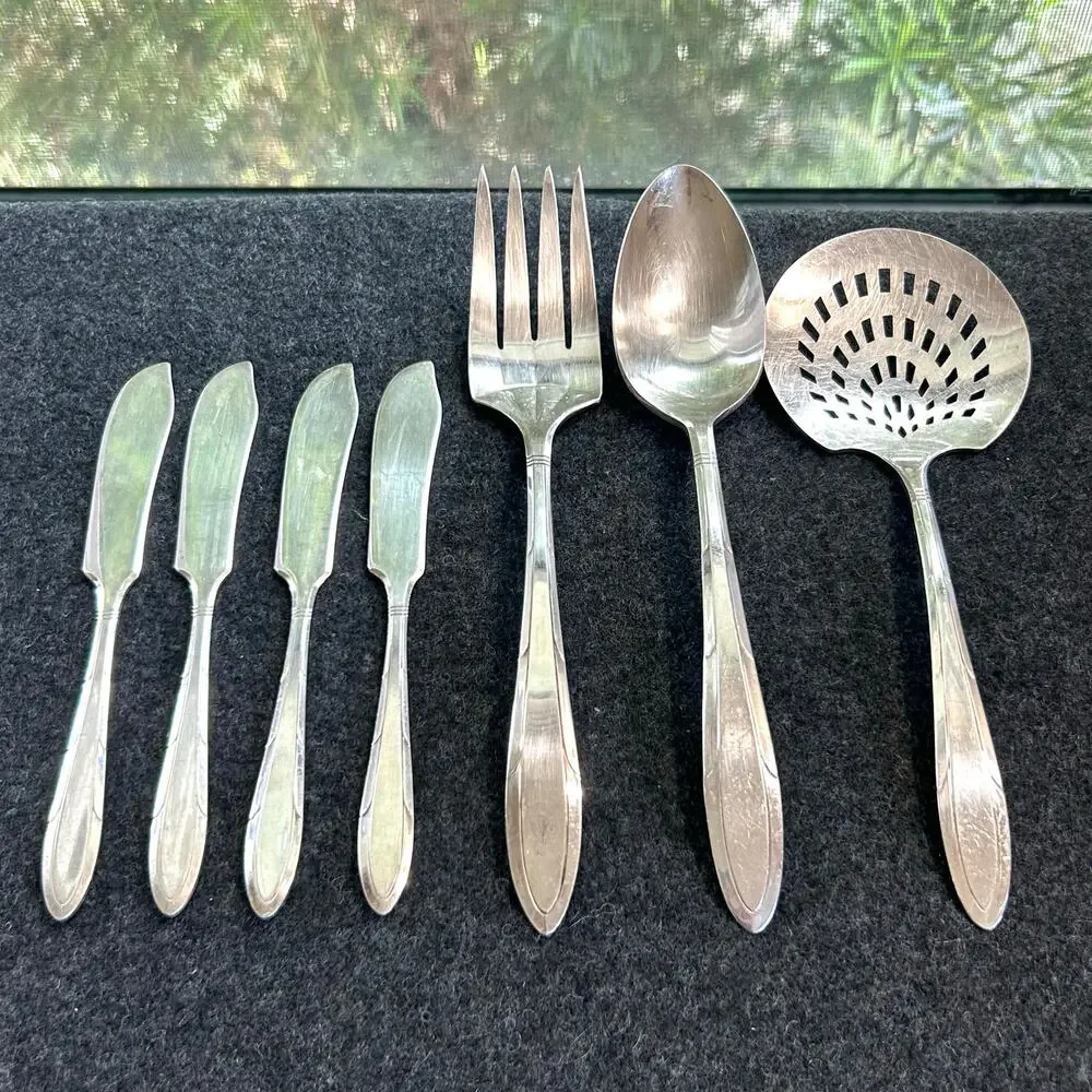 Vintage Nobility Plate Silverplate Serving Utensils Set of 7 by Oneida
